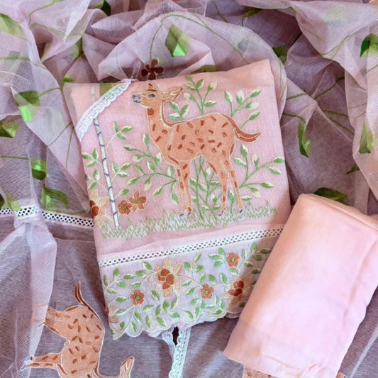 Kota Appliqué work Dress Material