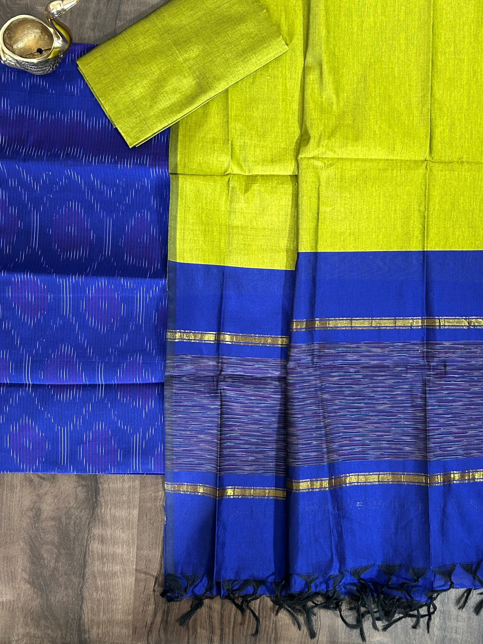 Ikat Cotton Silk Dress Material