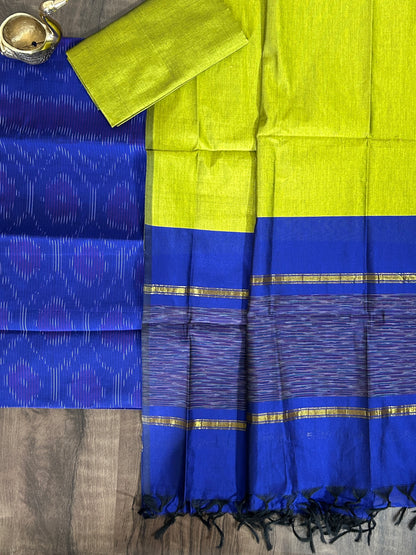 Ikat Cotton Silk Dress Material