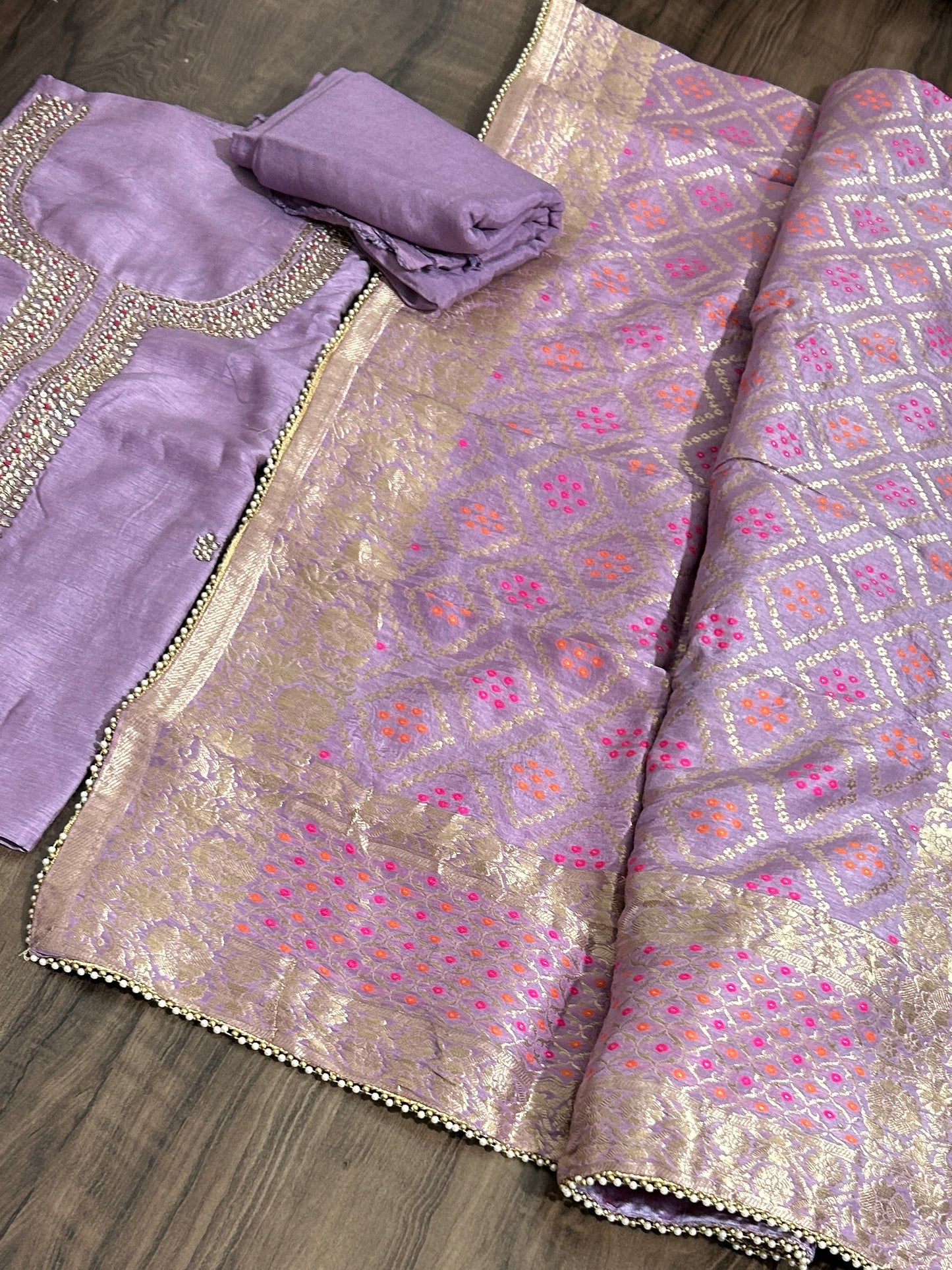 Khadi silk banarasi dress material