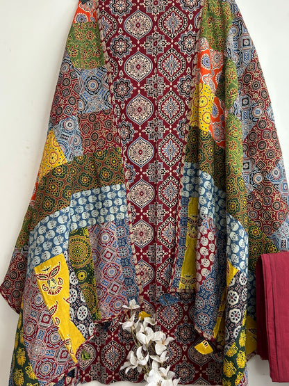 2. Ajrakh Cotton Dress Material