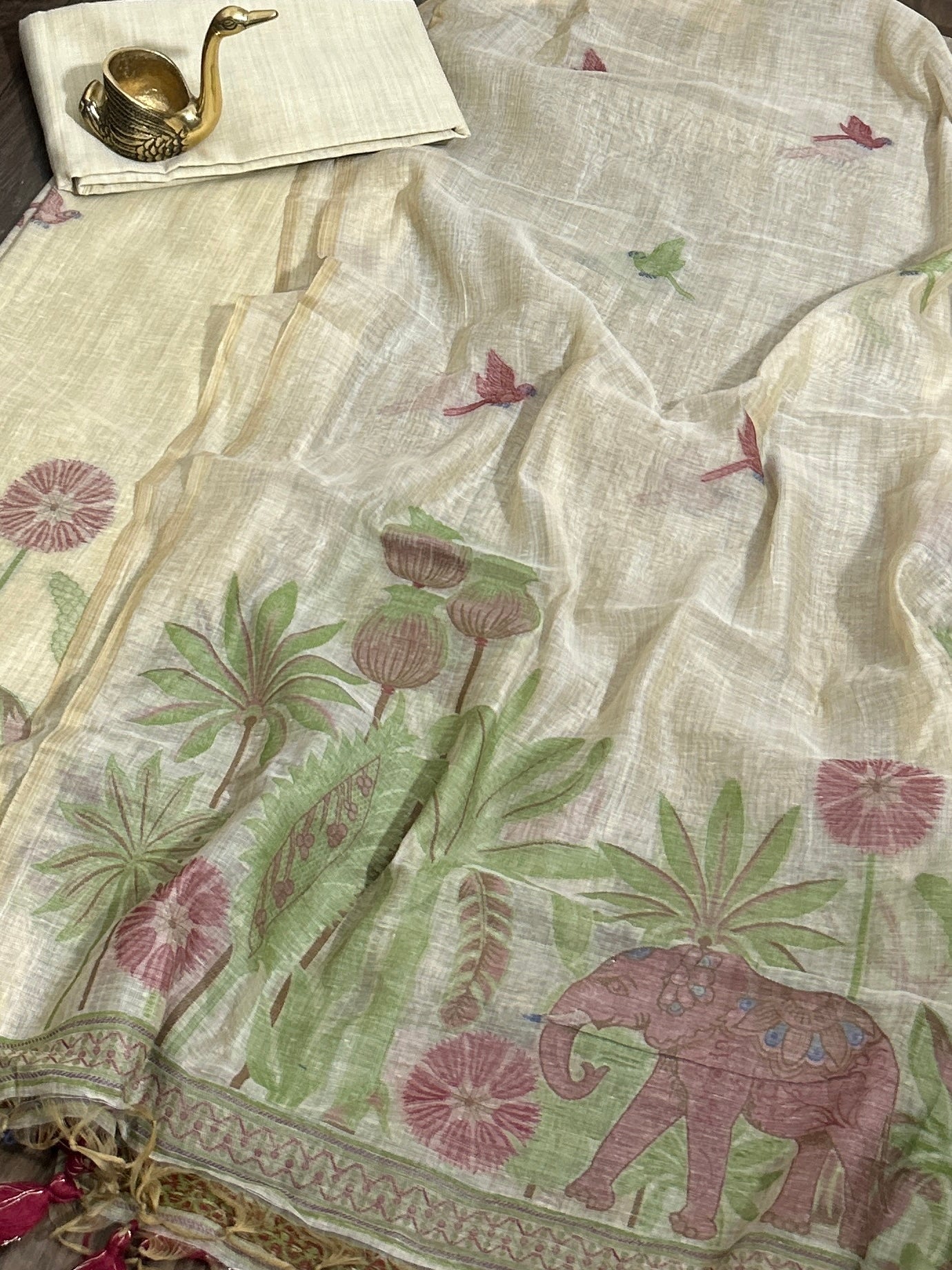 Mal Chanderi Jamdani Dress Material