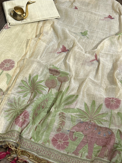 Mal Chanderi Jamdani Dress Material