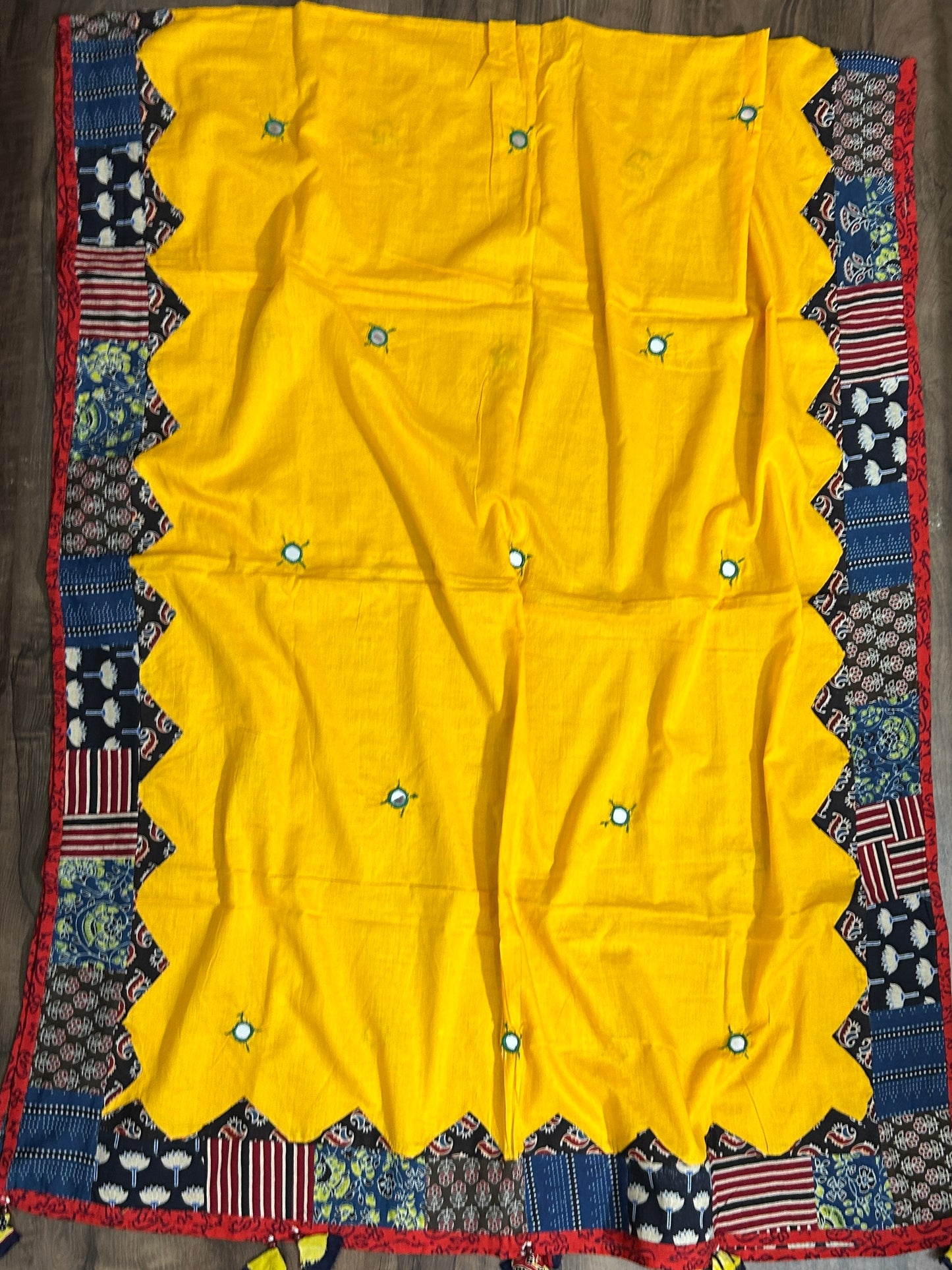 Appliqué Work and Mirror Work Cotton Dupatta
