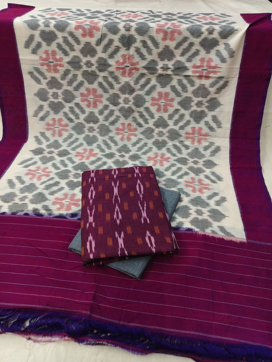 Double Ikat Cotton Dress Material