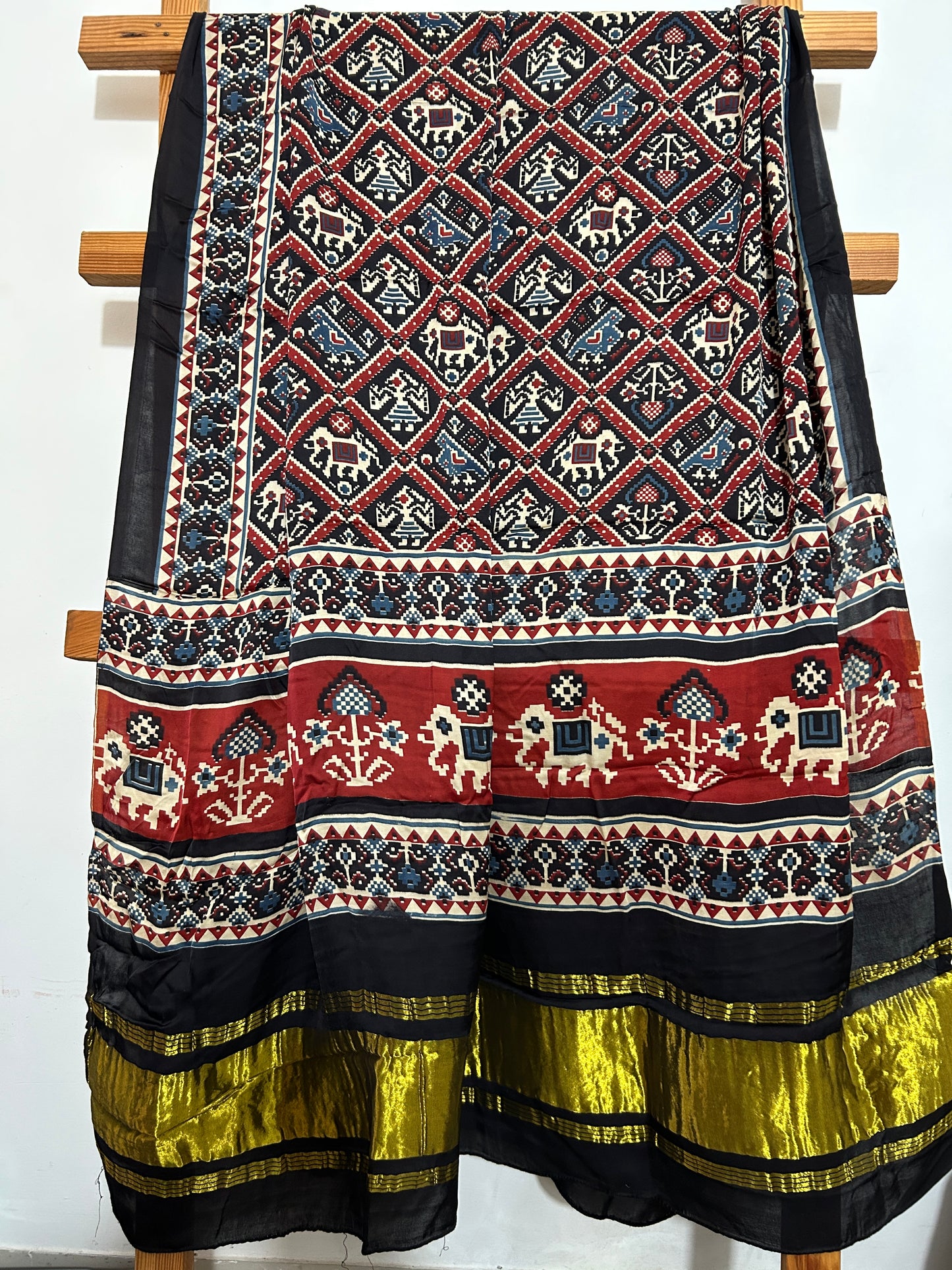 Patola Print Modal Silk Dupatta with Lagdi Pallu