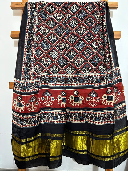 Patola Print Modal Silk Dupatta with Lagdi Pallu