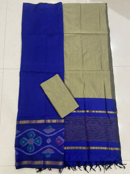 15 Ikat Silk Cotton Dress Material