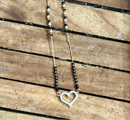 Mangalsutra with heart shaped pendant 