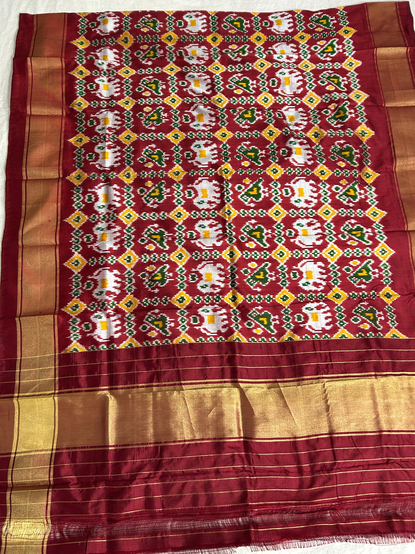 Pochampally Pure Silk Dupatta with Patola Motives