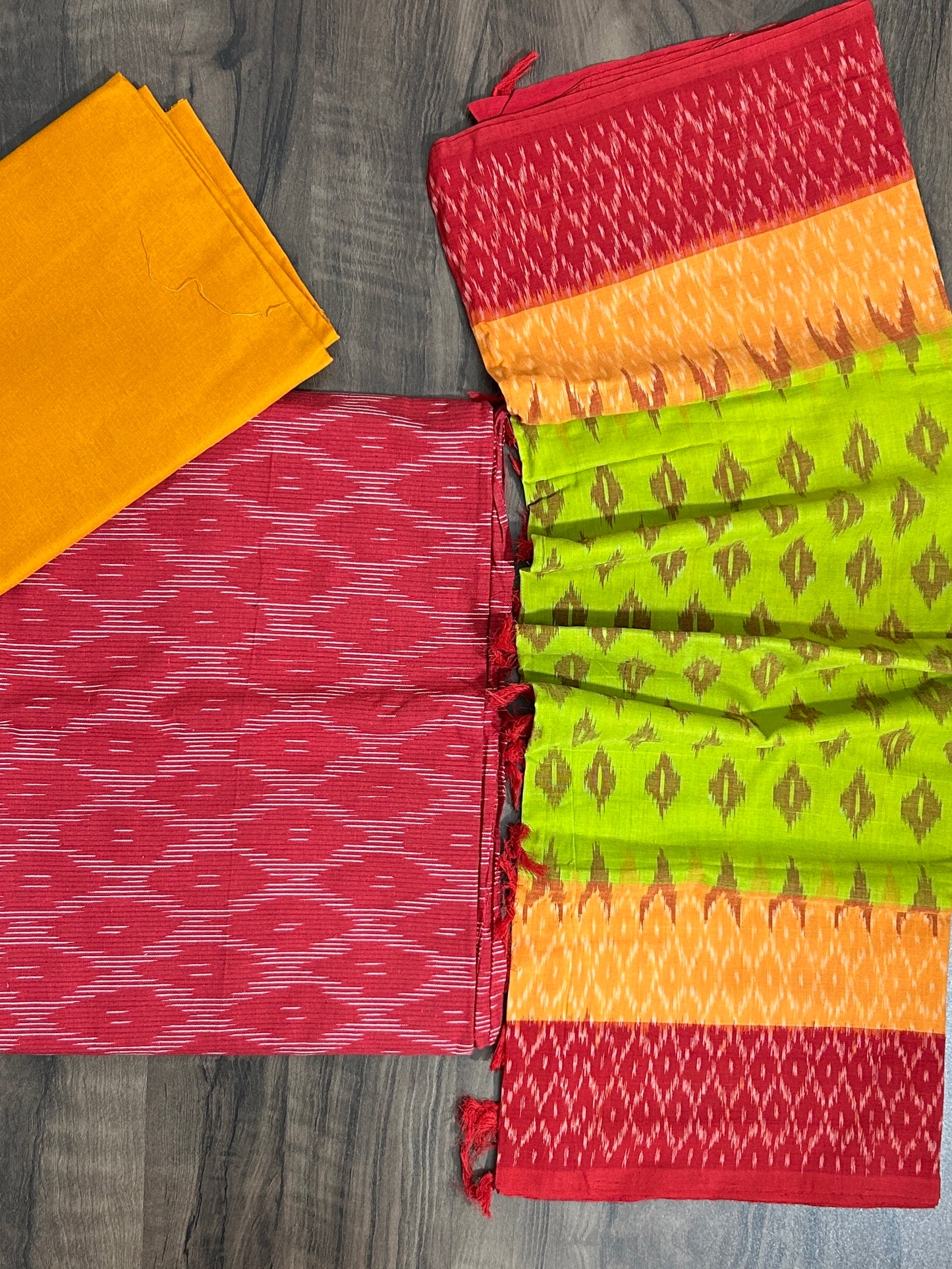 Double Ikat Cotton Dress Material