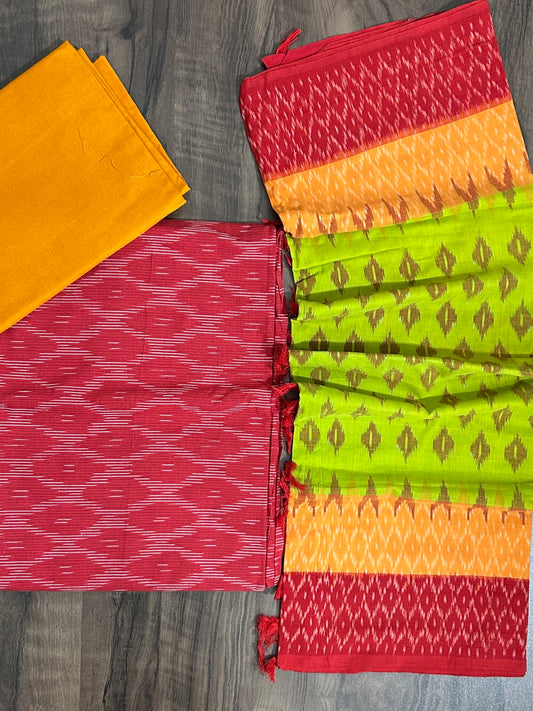 Double Ikat Cotton Dress Material