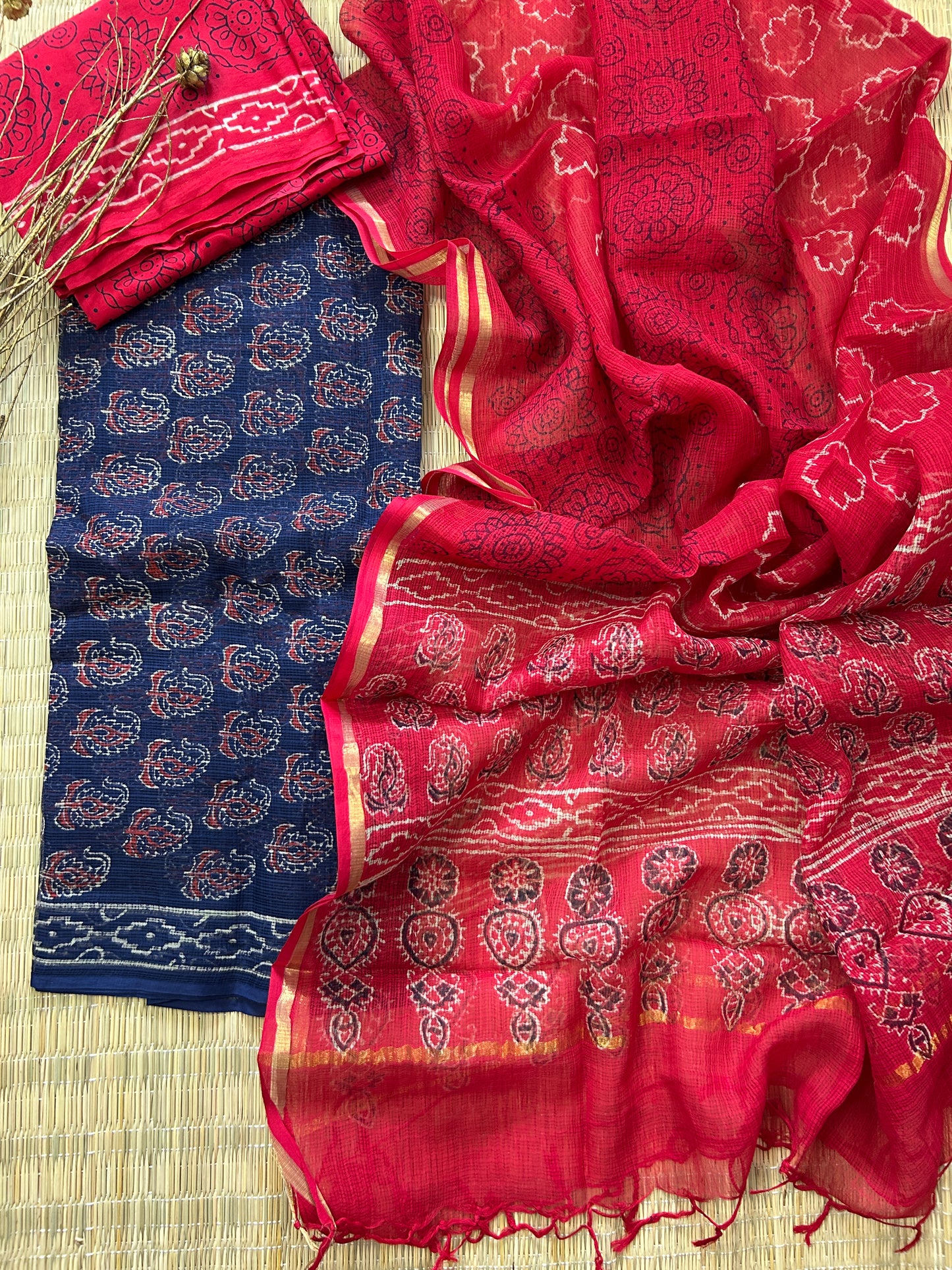 Hand BlockPrint Kota Doriya Dress Material