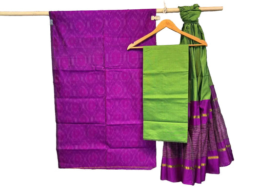 Ikat Cotton Silk Dress Material