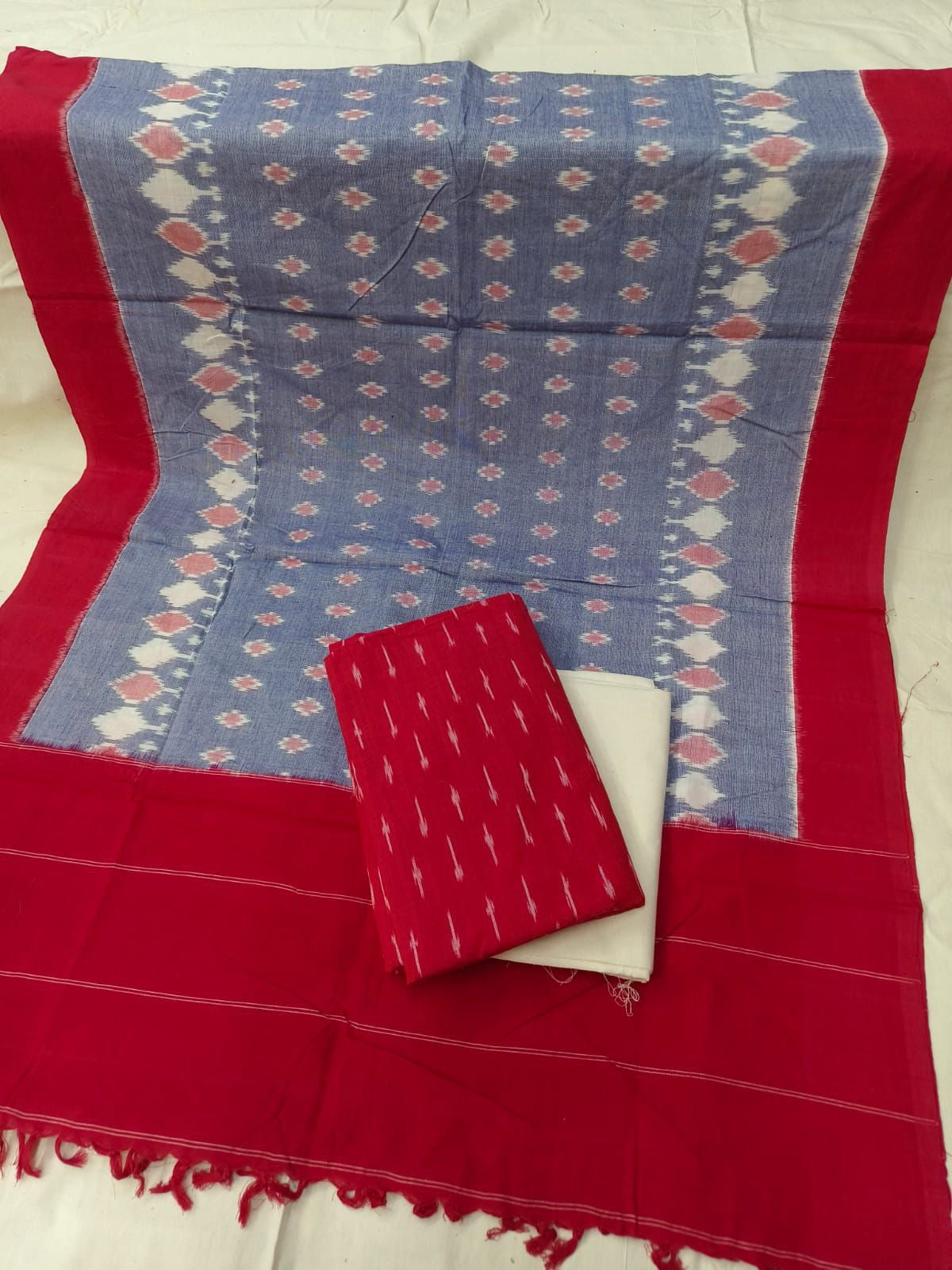 Double Ikat Cotton Dress Material