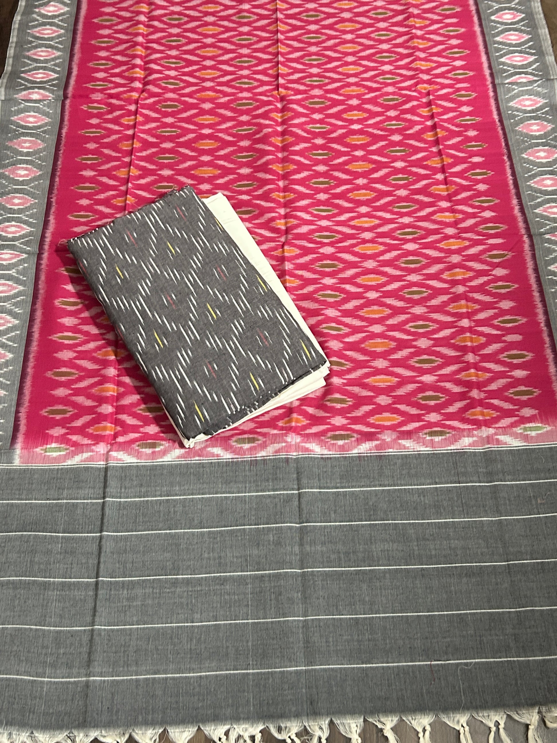 Double Ikat Cotton Dress Material