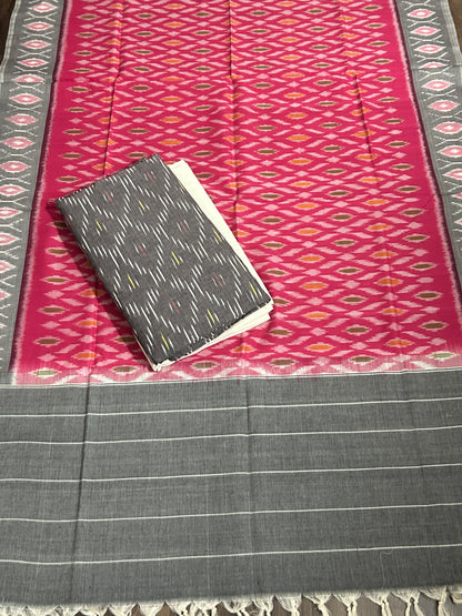 Double Ikat Cotton Dress Material