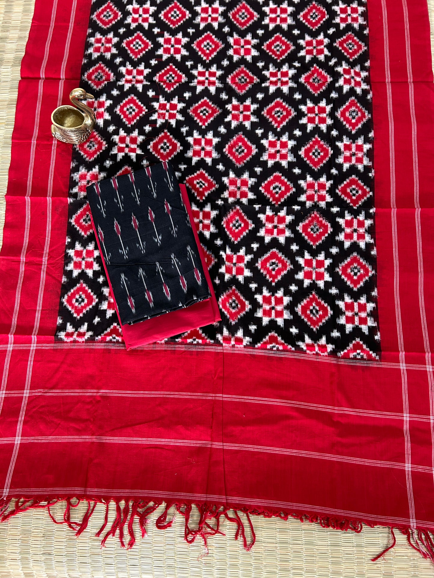 Telia Rumal Double Ikat Cotton Dress Material