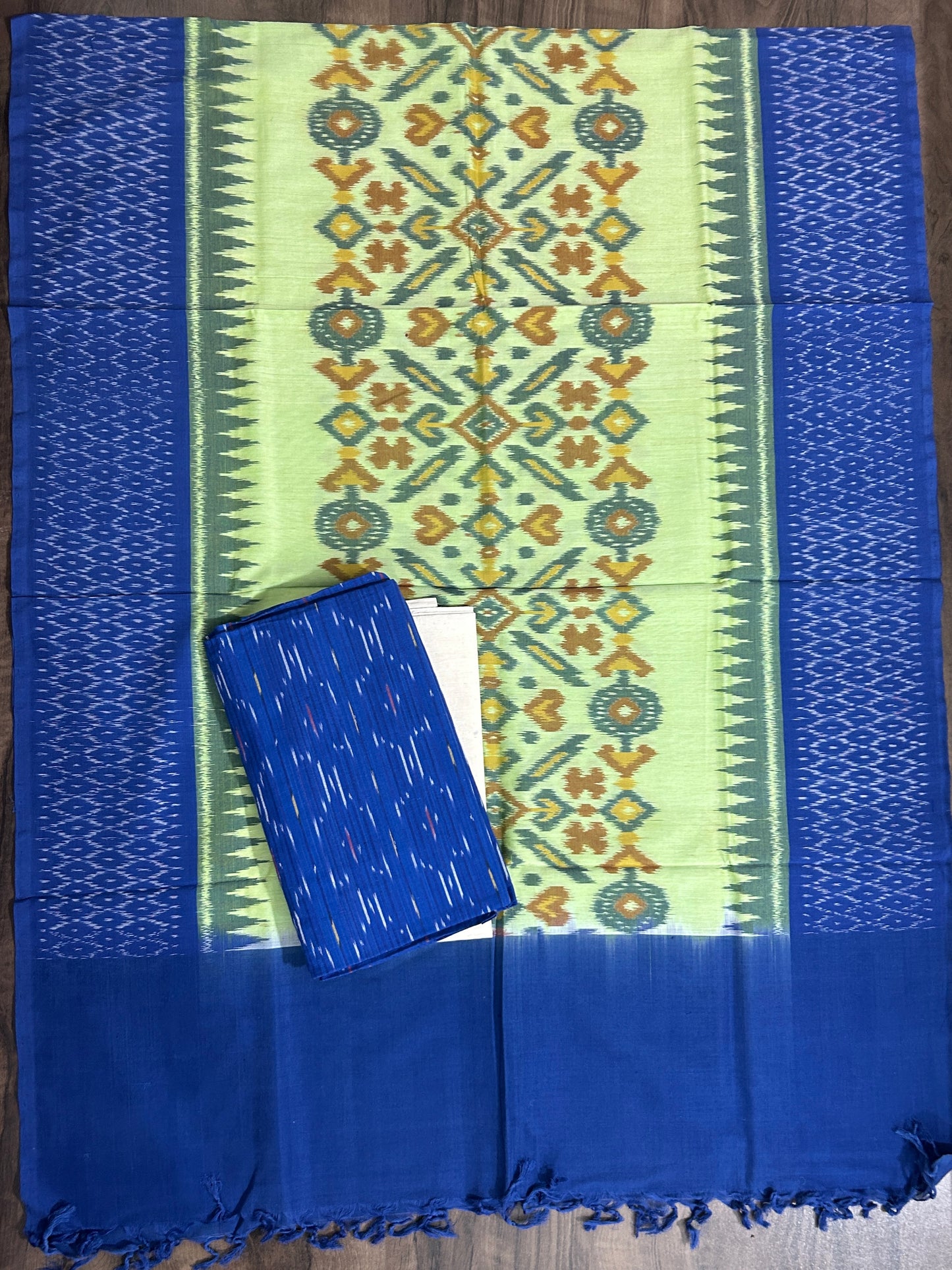 Double Ikat Mercerised Cotton Dress Material