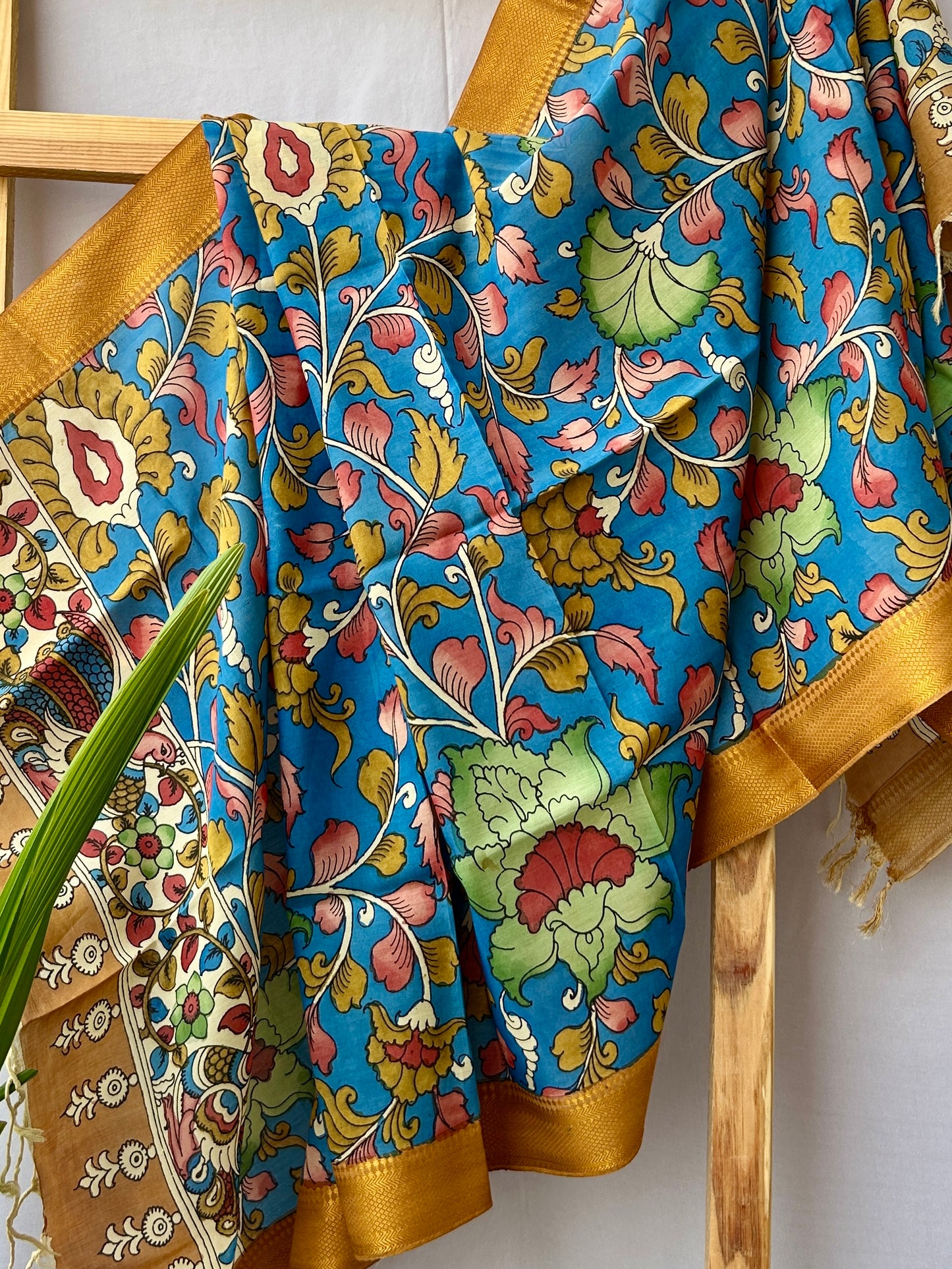 Kalamkari Hand Painted Silk Dupatta