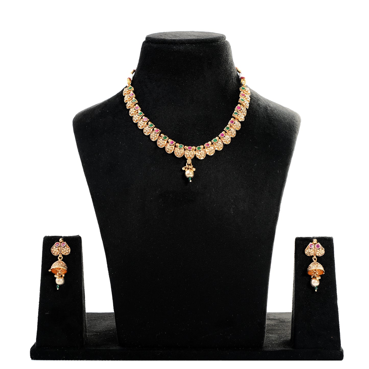 Necklace with Earrings in Gold Polish