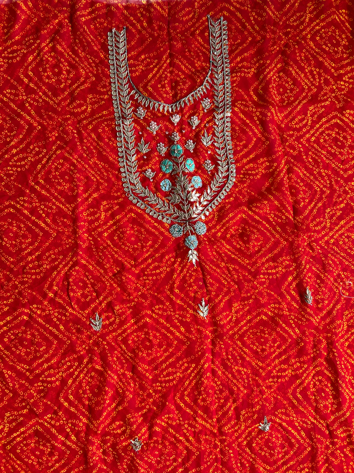 Georgette Kurti with Jardozi and Gotapatti Work