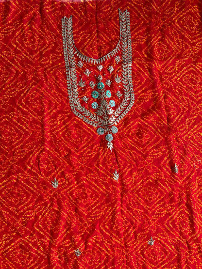 Georgette Kurti with Jardozi and Gotapatti Work