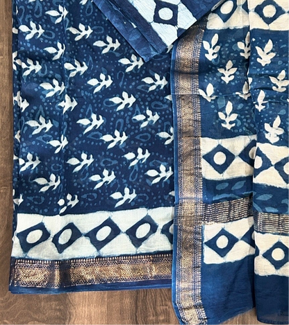 Hand BlockPrint Maheshwari Silk Cotton Dress Material