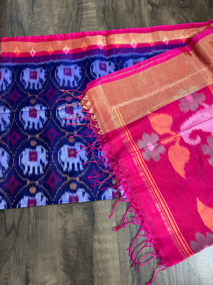 Pochampally Silk Cotton Saree with Blouse