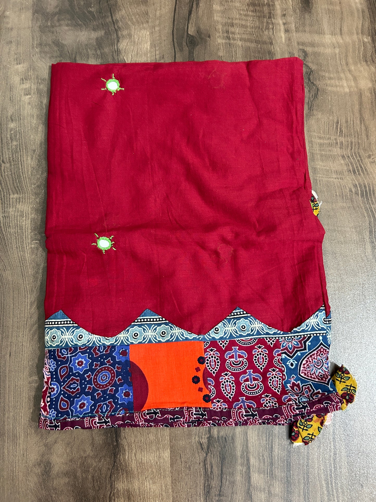 Appliqué and Mirror Work Cotton Dupatta
