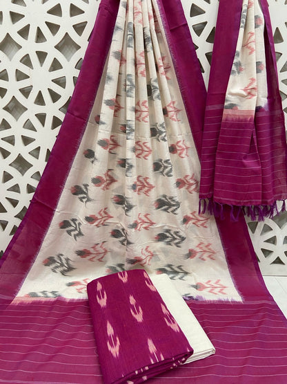Double Ikat Cotton Dress Material