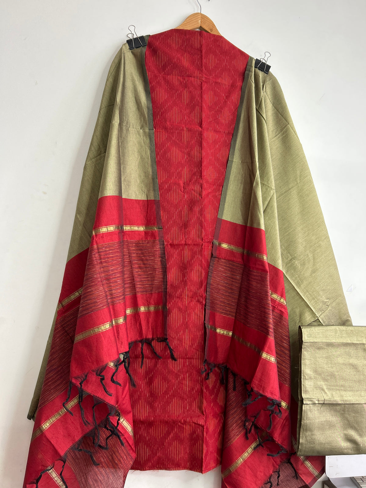 14.Ikat Silk Cotton Dress Material