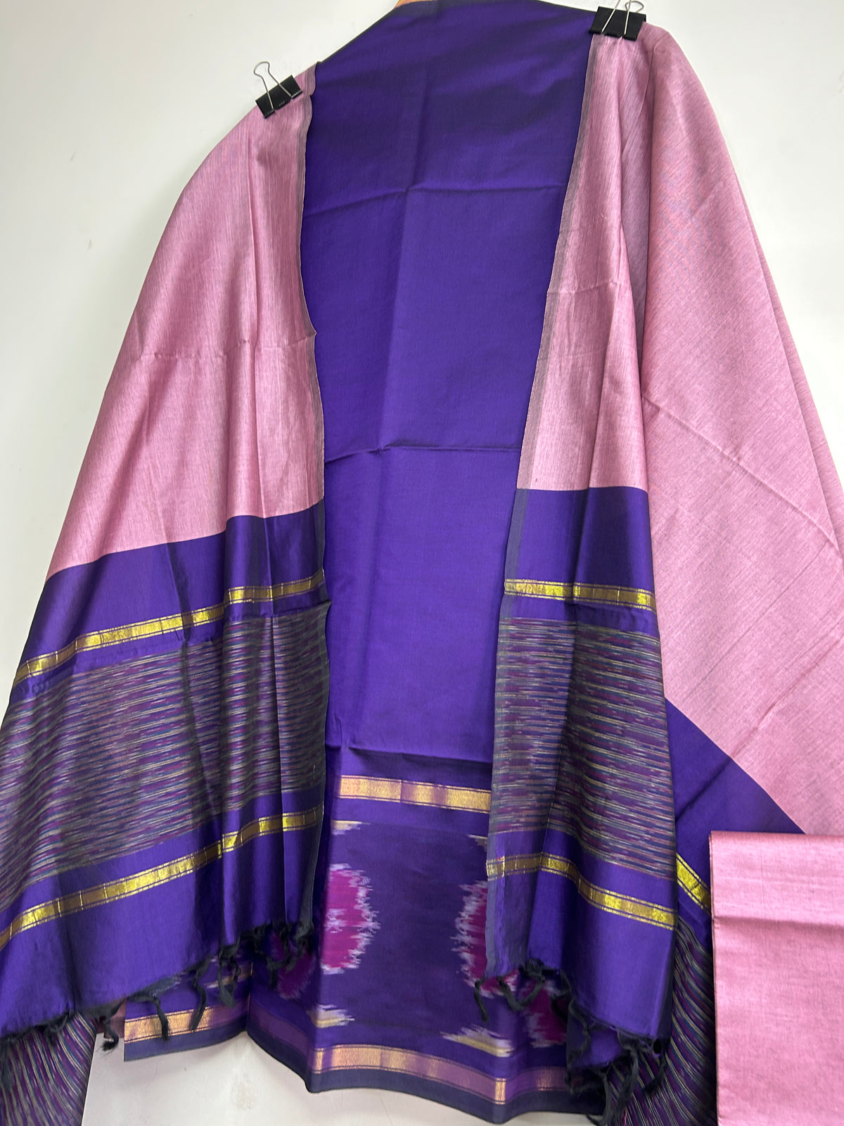 Ikat Silk Cotton Dress Material