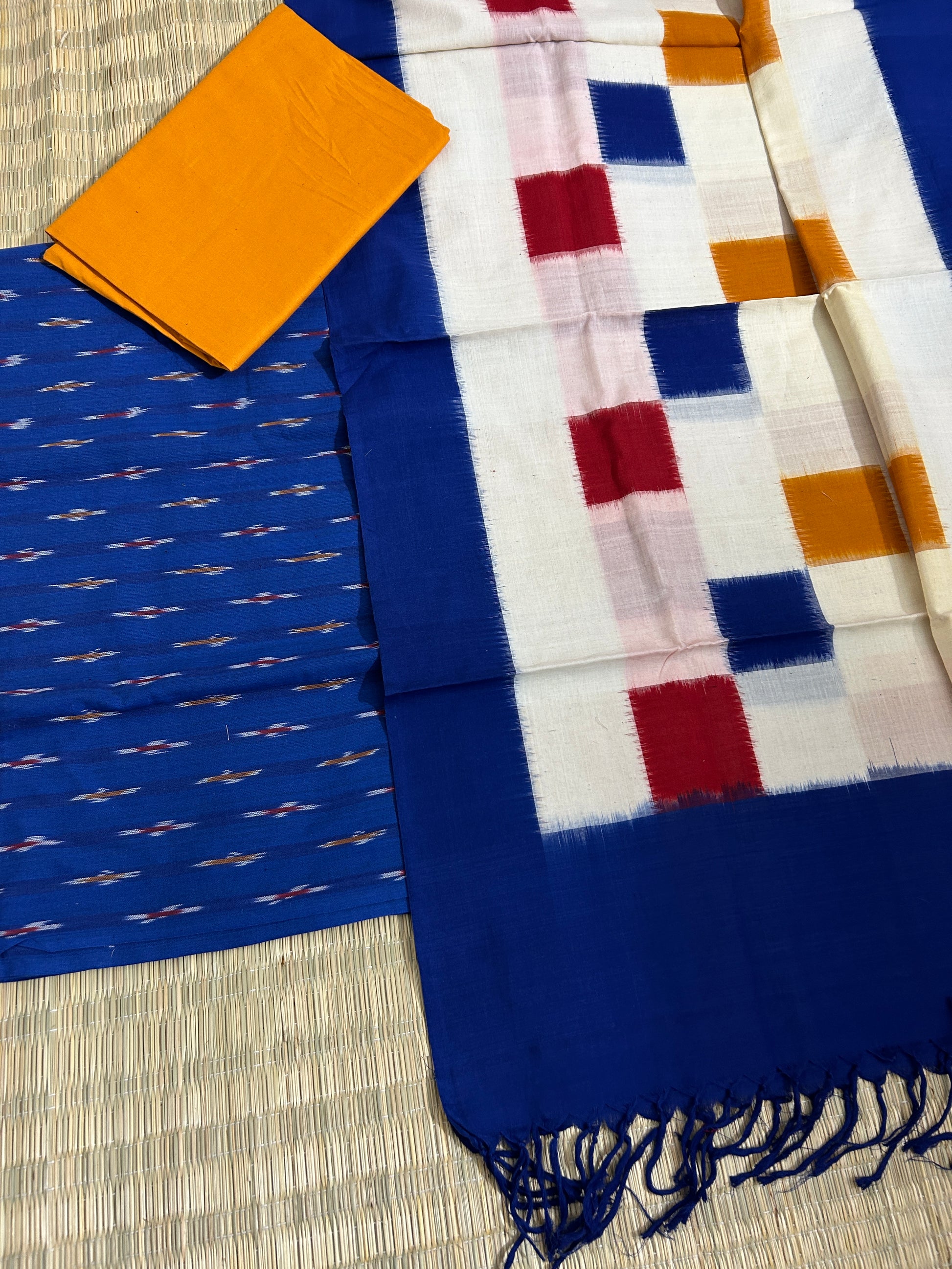 Double Ikat Cotton Dress Material