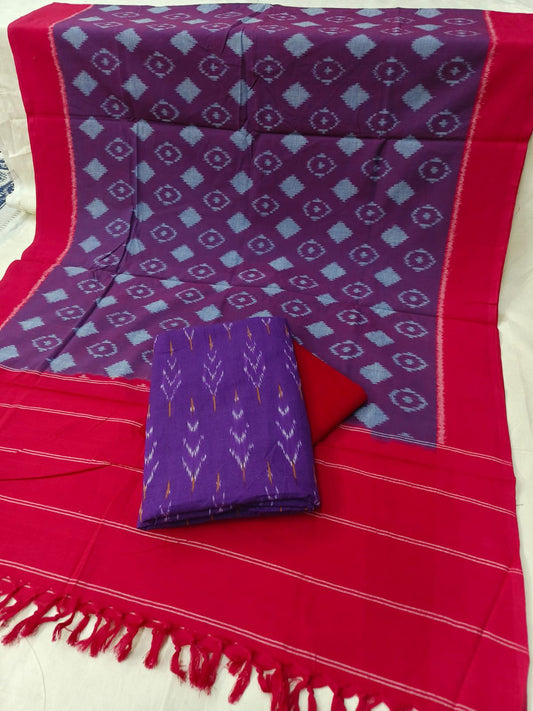 Double Ikat Mercerised Cotton Dress Material