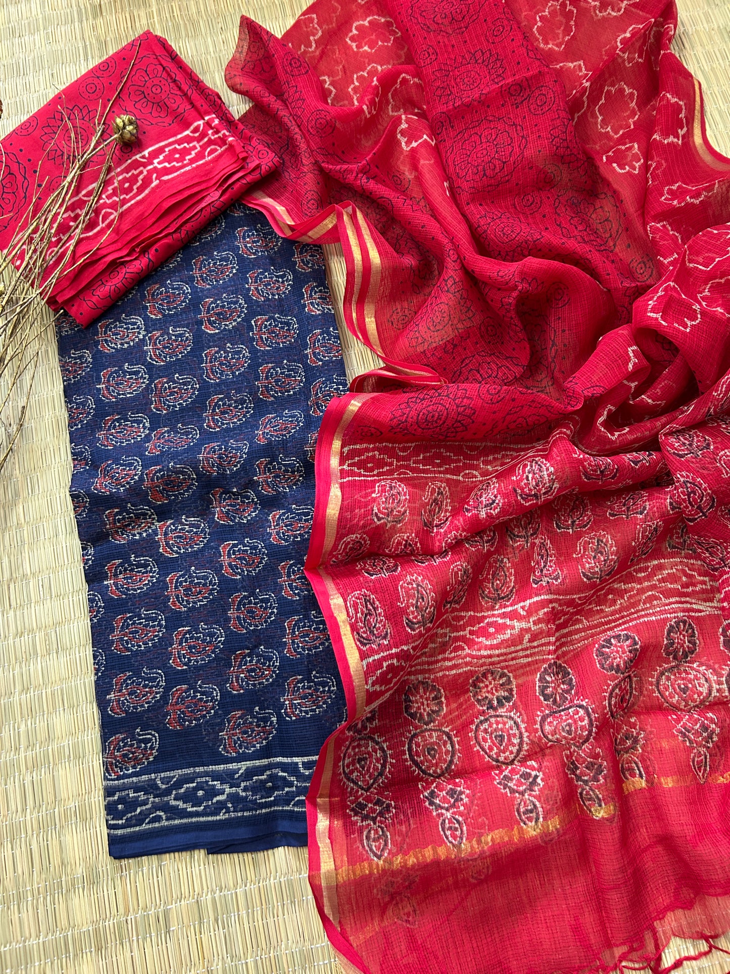 Hand BlockPrint Kota Doriya Dress Material