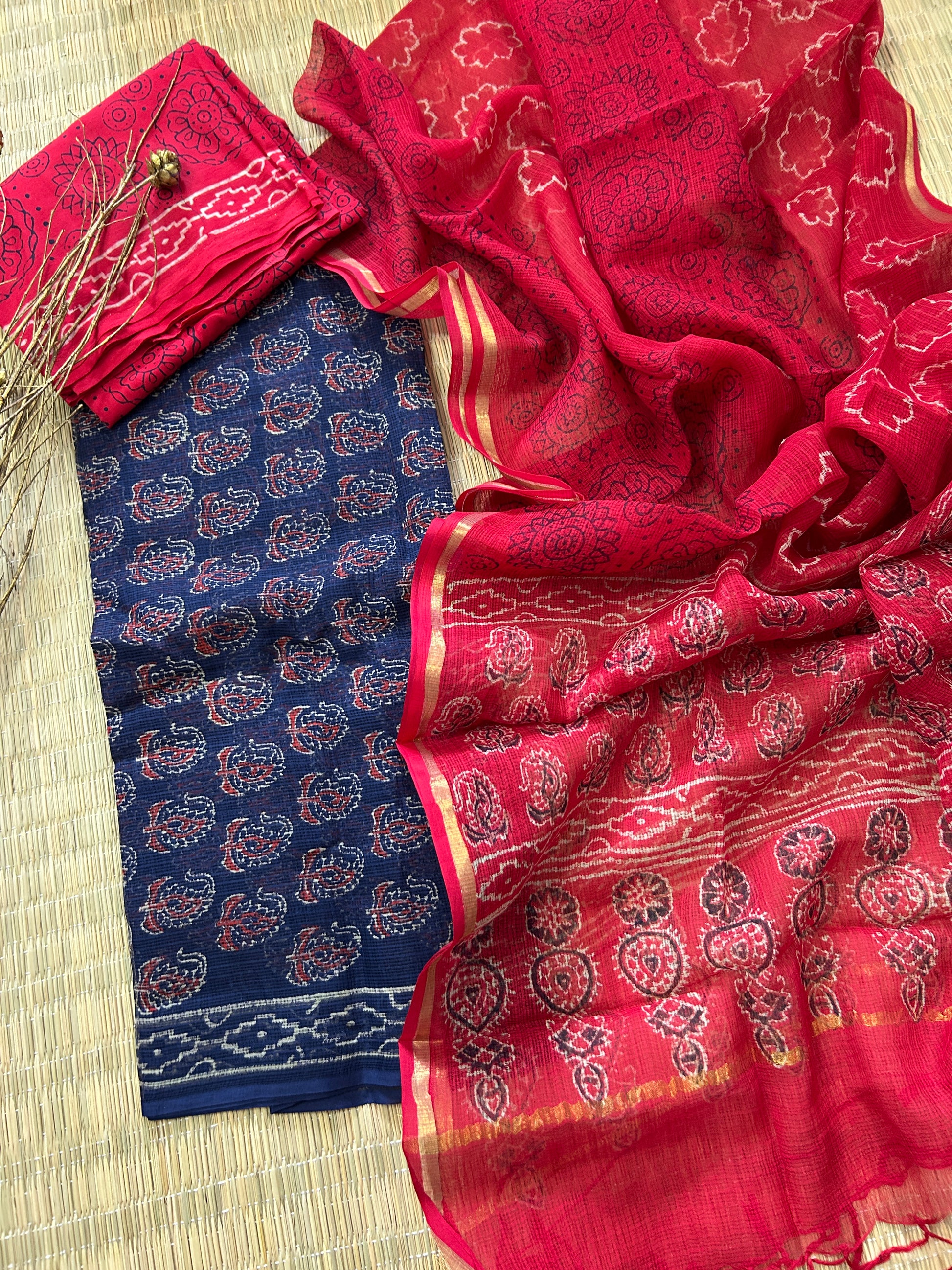 Hand BlockPrint Kota Doriya Dress Material