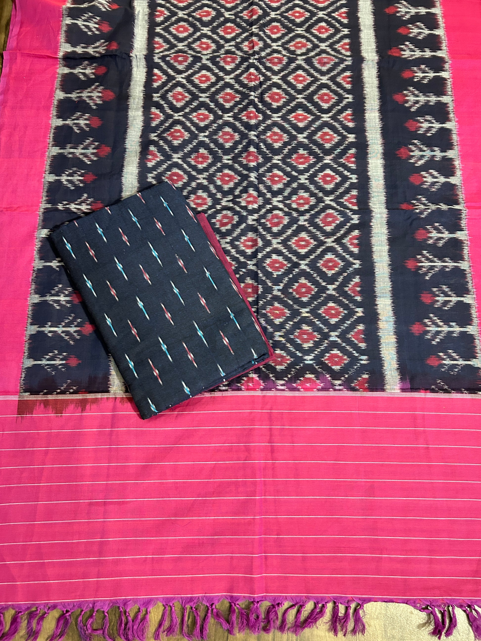 Double Ikat Cotton Dress Material