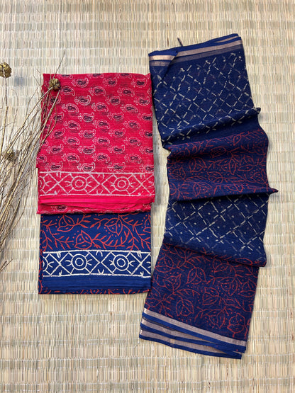 Hand BlockPrint Kota Doriya Dress Material
