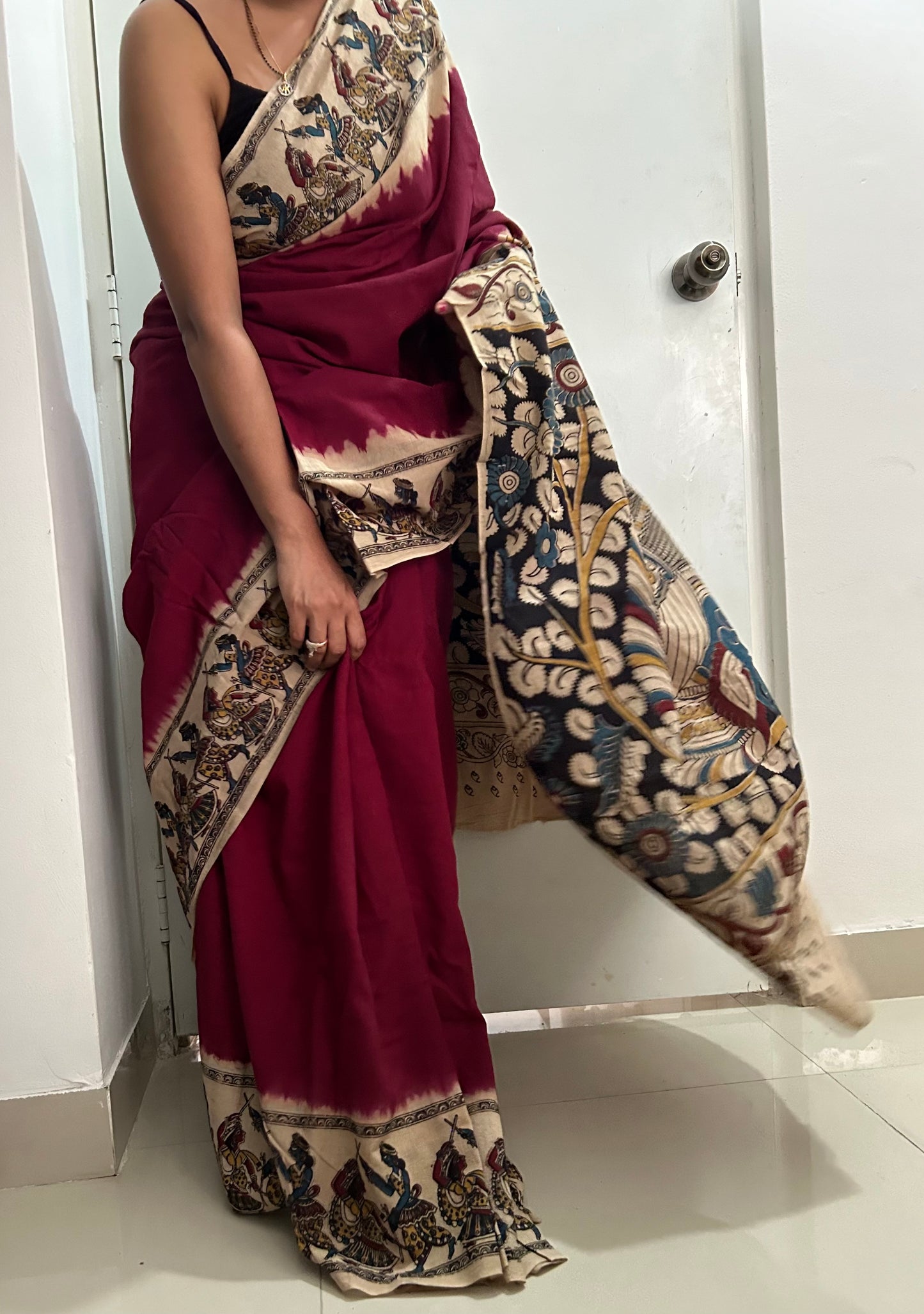 Kalamkari Cotton Saree with Blouse