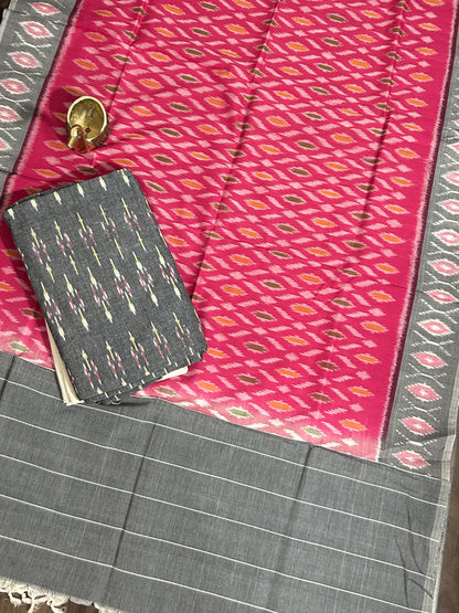 Double Ikat Cotton Dress Material