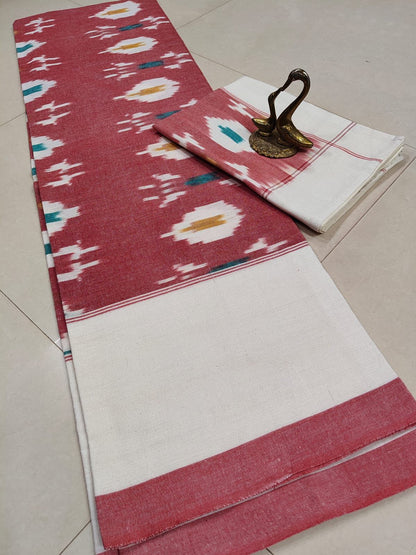 King Size Ikat Bedsheet with Pillow Covers