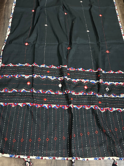Appliqué Work and Mirror Work Cotton Dupatta
