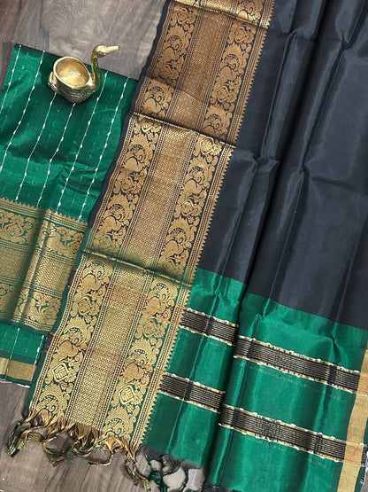 Mangalagiri Silk Dress Material with Kanchi Border