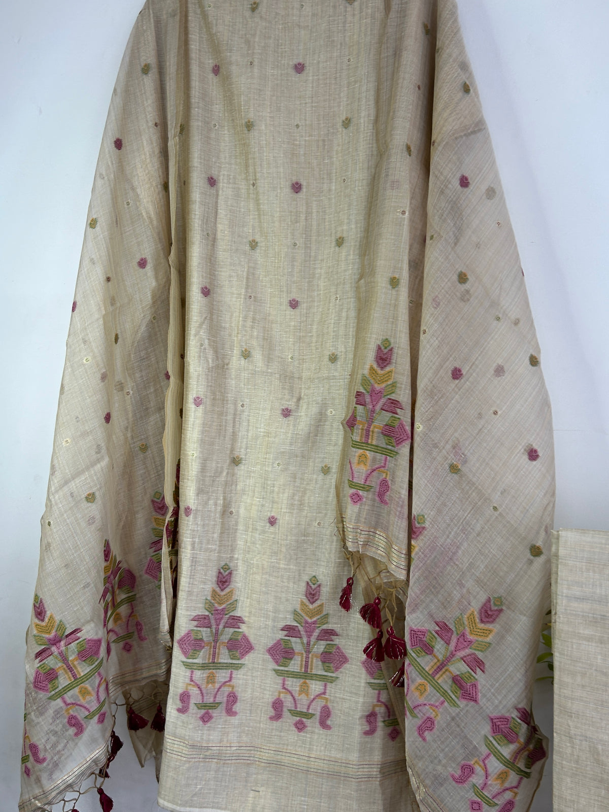 Assam Muga Silk Cotton Hand Woven Dress Material