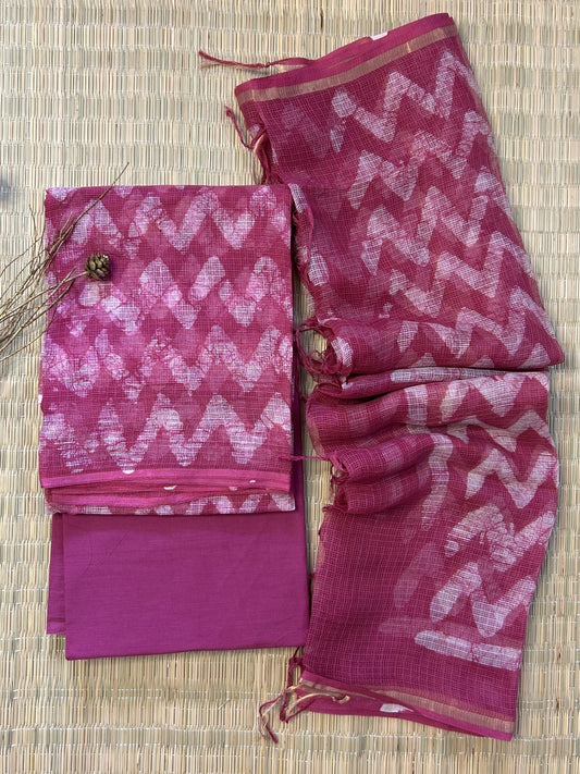 Ajrakh Print Hand BlockPrint Kota Doriya Dress Material