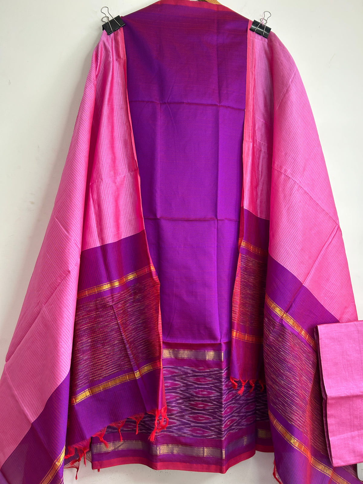 Ikat Silk Cotton Dress Material