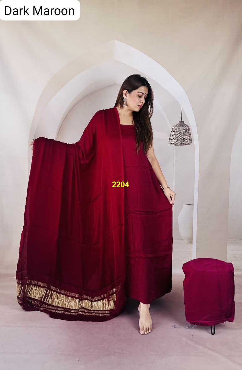 Modal Silk Dress Material with Tissue Pallu Dupatta