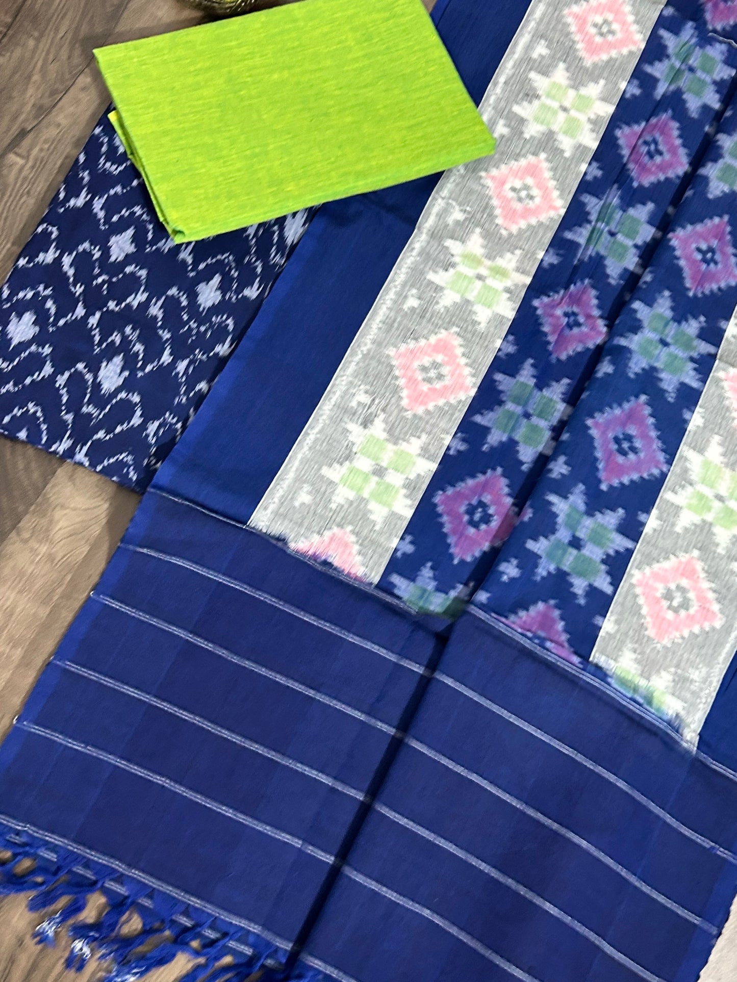 Telia Rumal Double Ikat Cotton Dress Material