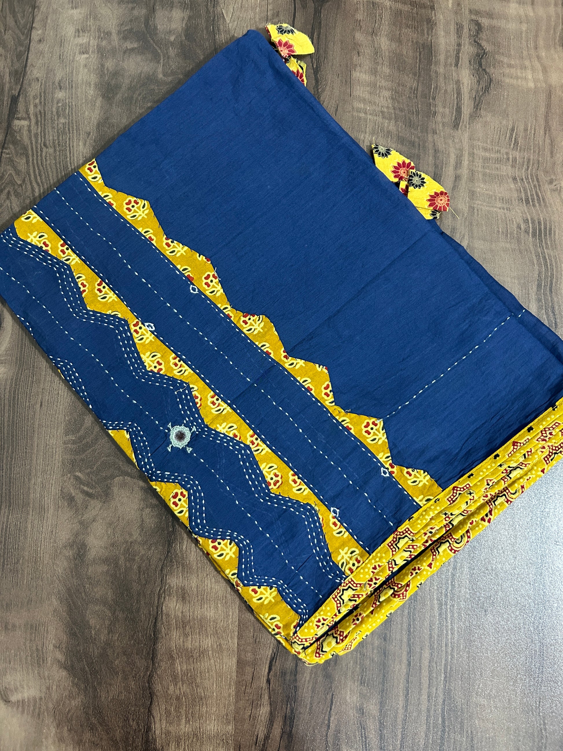 Appliqué and Mirror Work Cotton Dupatta